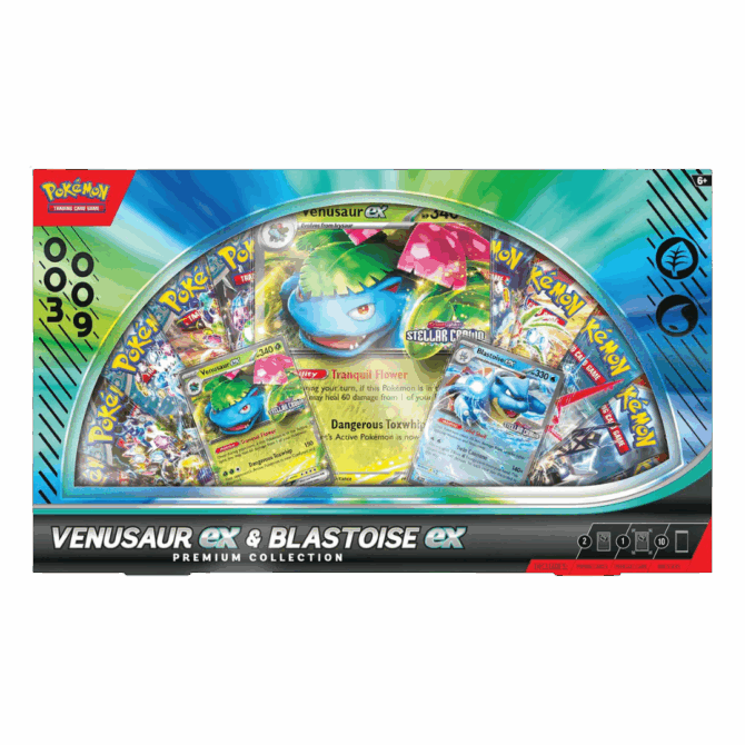 Box Pokémon Venusaur Ex E Blastoise Ex Coleção Premium